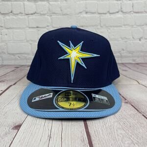 New Era 59Fifty MLB Diamond Tampa Bay Rays Cap Hat Mens Size 7 1/2